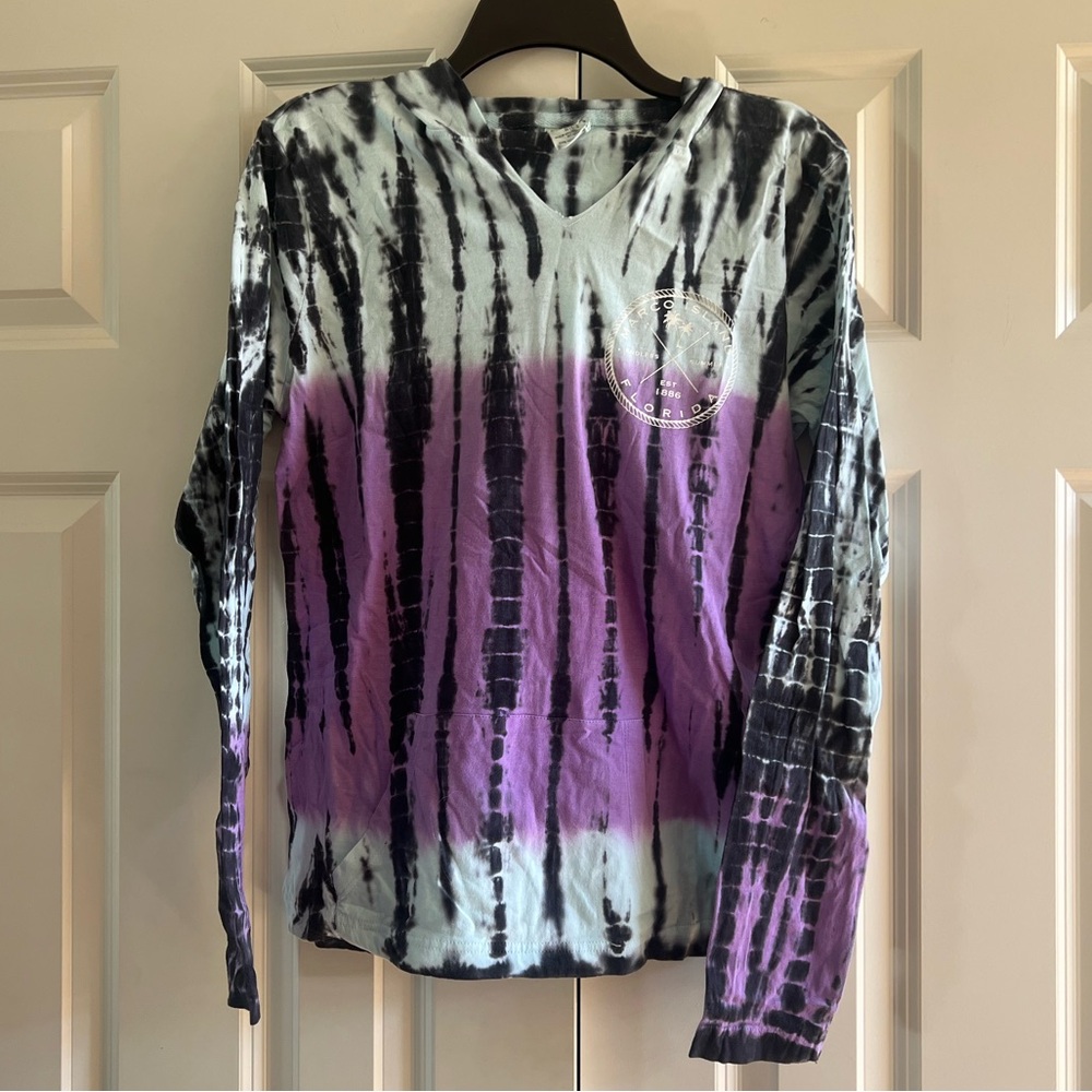 Exist Women’s Purple & Blue Tie Dye Hoodie Lightweight Size Small